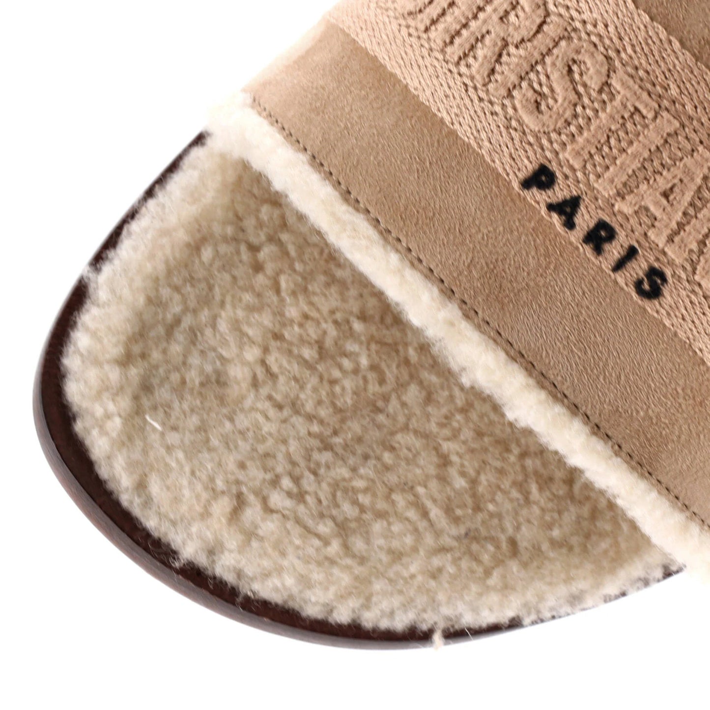 Christian Dior Women'S Dway Slide Sandals Suede With Shearling