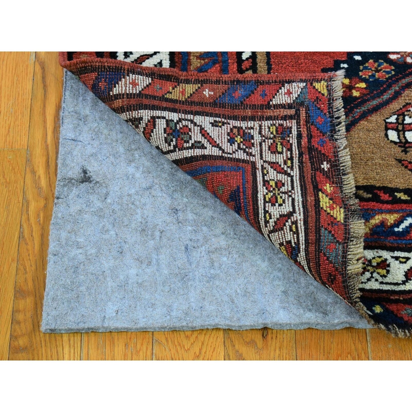 3'9"X12'2" Brown Antique North West Farsian Wide Runner Pile Handmade Rug