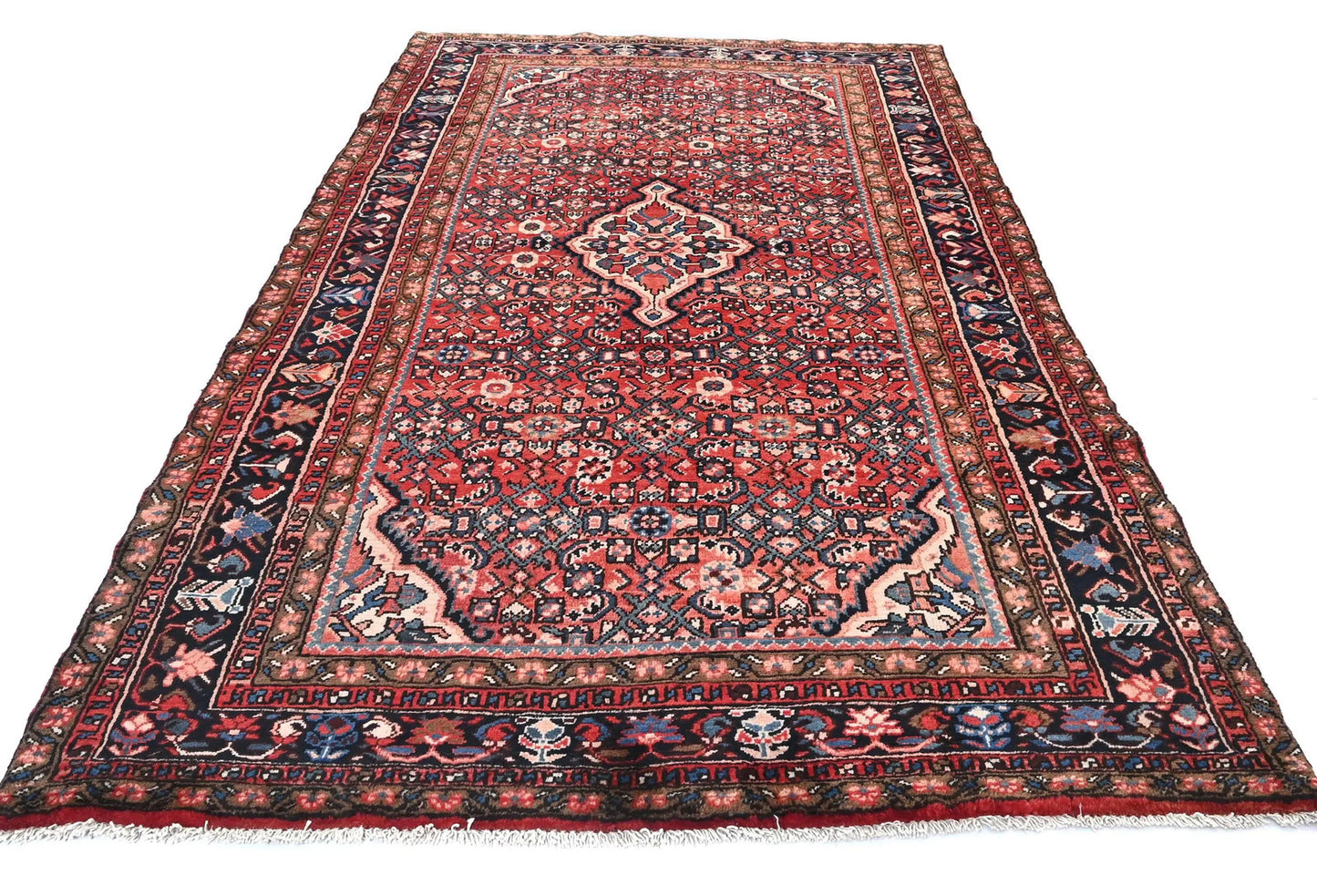 Red Vintage Hand-Knotted Tribal Rug 5X9 ft Farmho