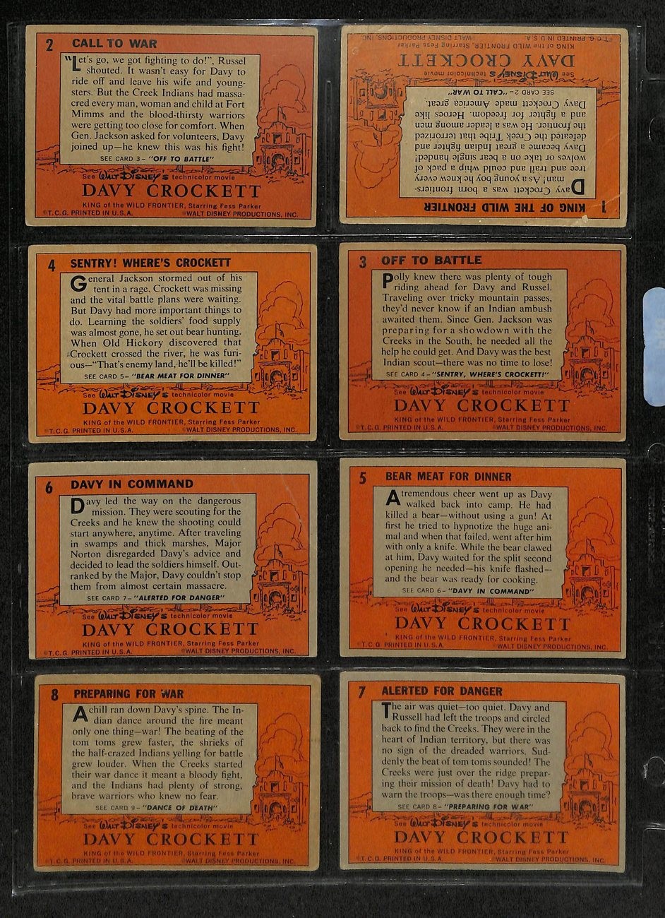 1956 Topps Davy Crockett Card Complete Orange Back Set (1-80) Tv Show 195880