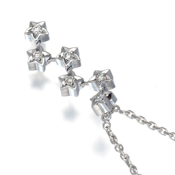 Chanel Necklace Comet Diamond Star 18K 750 White Gold