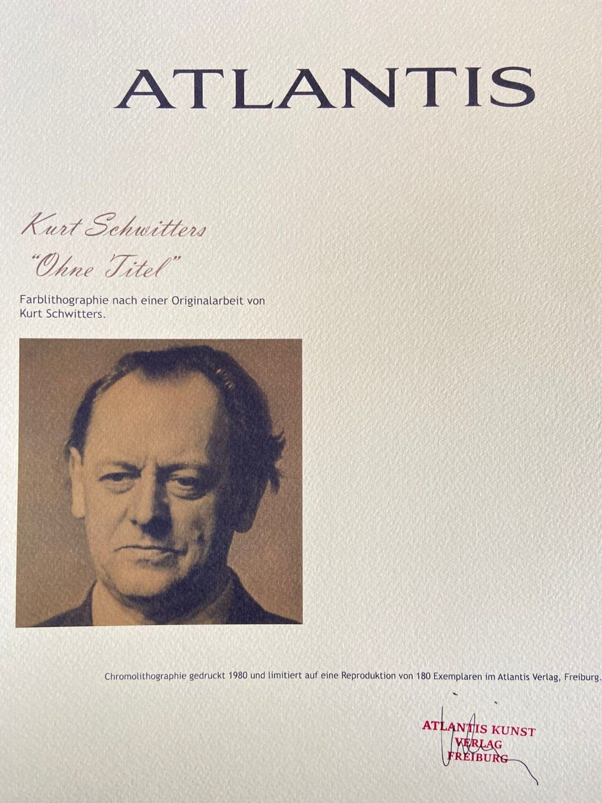 Kurt Schwitters Lithograph Certified 180Ex (Joseph Beuys Hans Hartung)