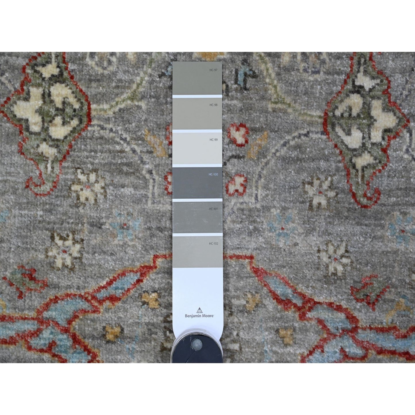 3'X19'9" Echo Gray Fine Aryana Collection Xl Runner Oriental Rug