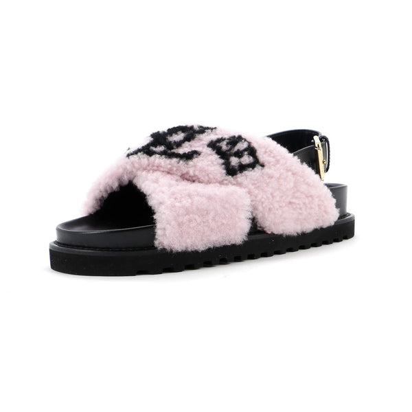 Louis Vuitton Women'S Paseo Comfort Slide Slingback Sandals Shearling