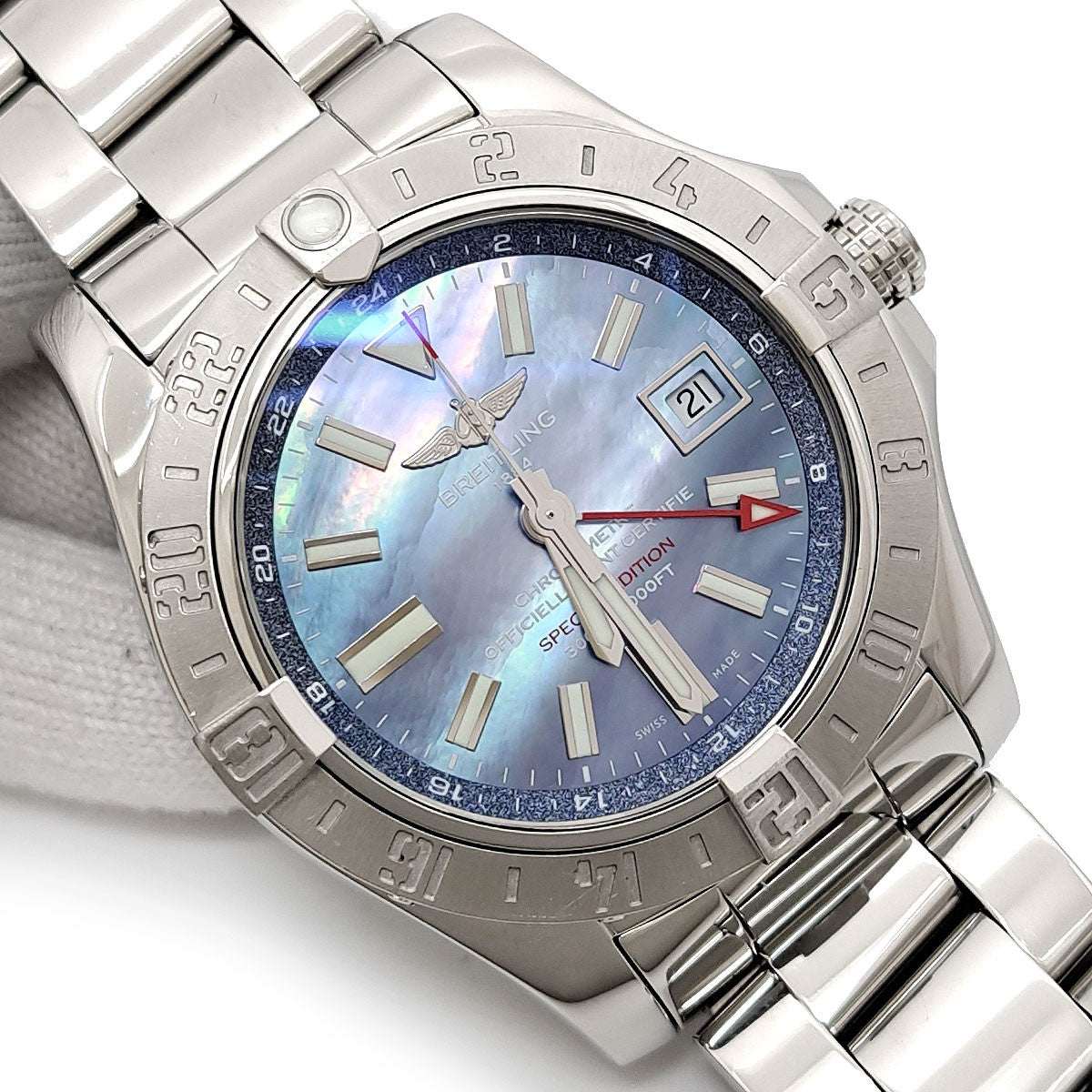 Breitling Avenger 2 Gmt Blue Shell Dial Date A32390 Men'S Used Watch #6142