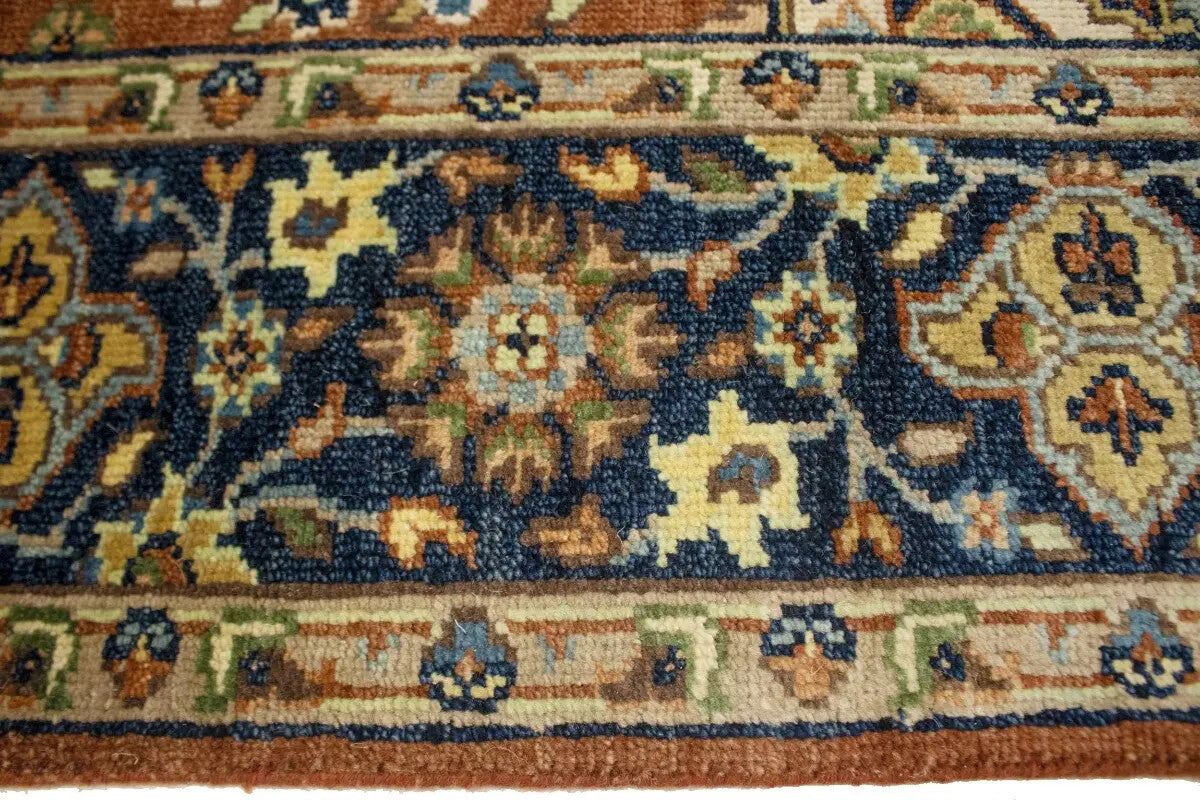 6X9 Ft Handmade Rust Serapi Oriental Rug Farmho