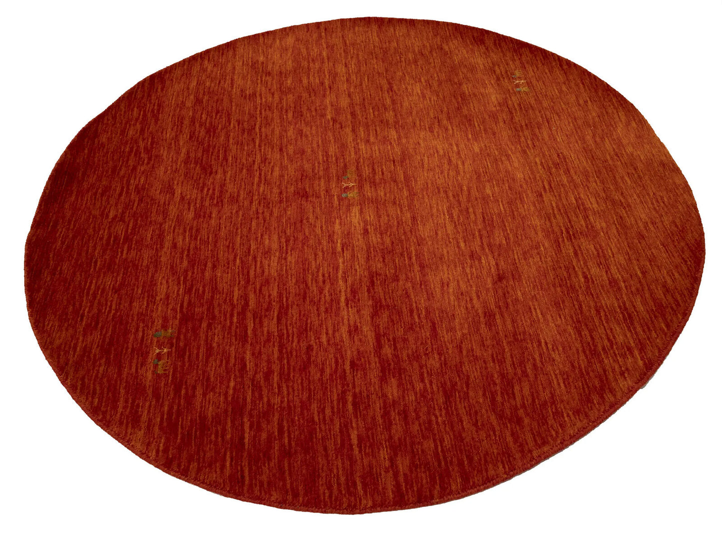 6X6 Ft Gabbeh Modern Round Wool Rug Orange-Red