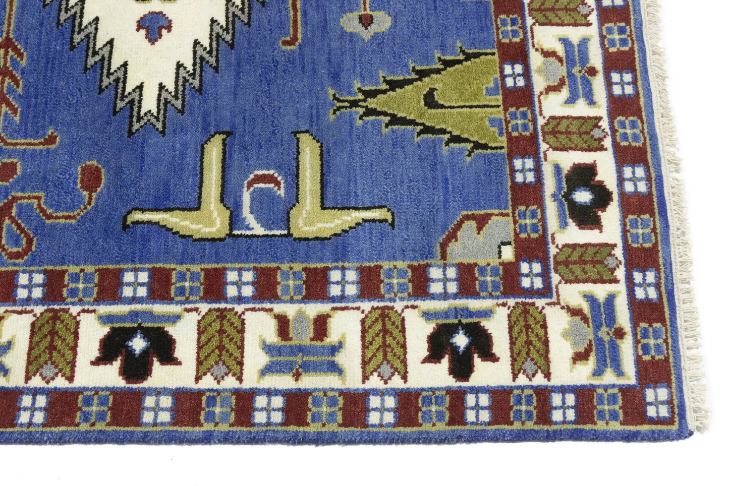 Kazak Oriental Area Rug Geometric Tribal Design