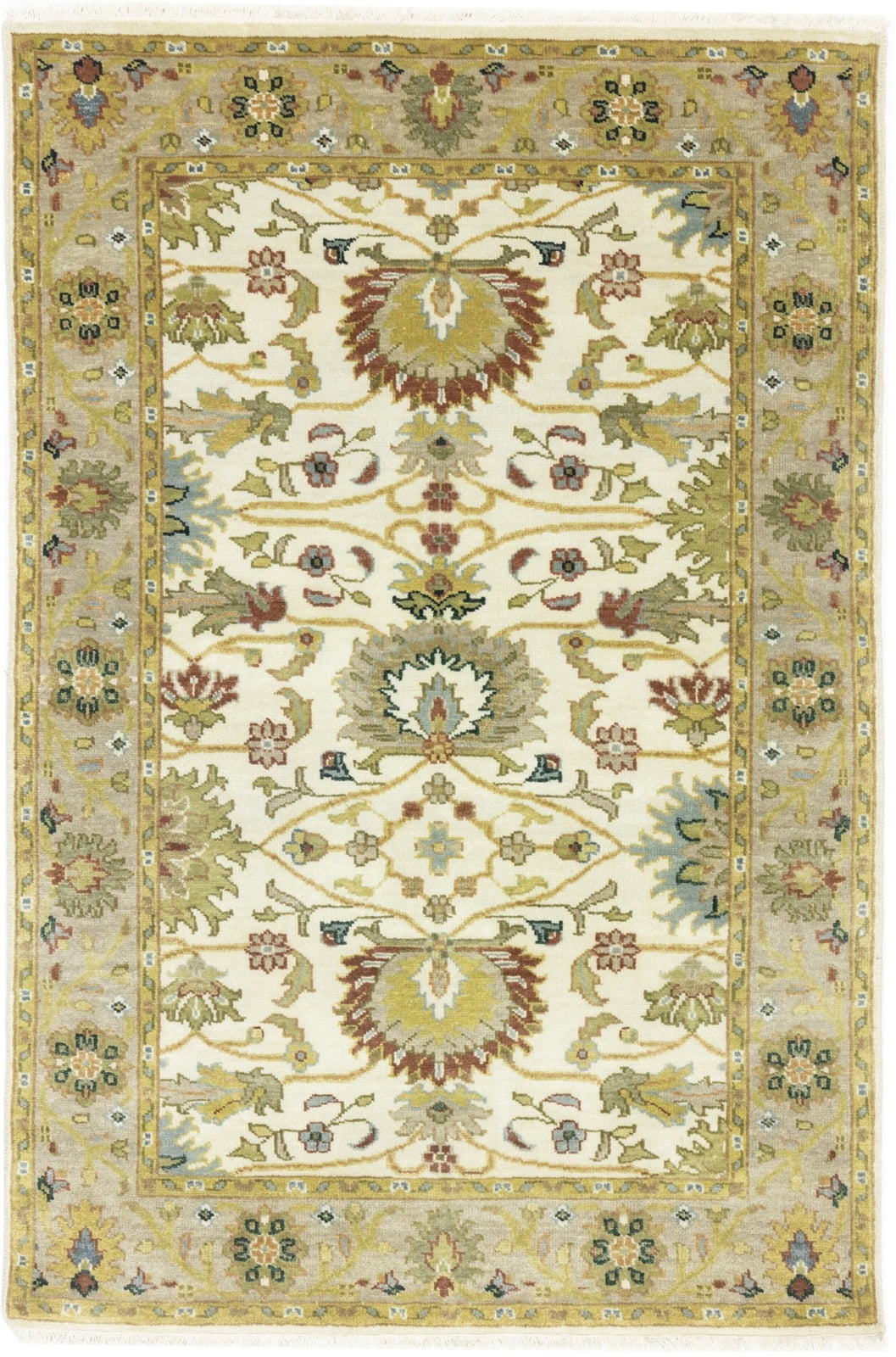 4X6 Ft Hand-Knotted Peshawar Osh Chobi Floral Rug