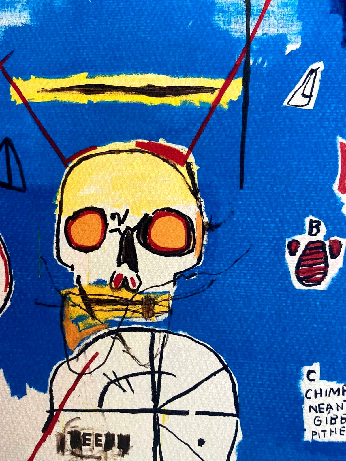 Jean-Michel Basquiat Coa Lithograph Signed Hand Numbered (Stamp