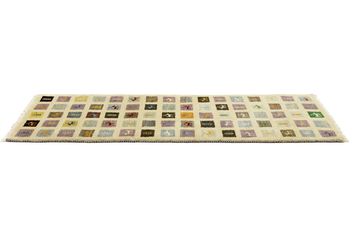 Indo-Gabbeh Pictorial Runner Rug Plush Oriental