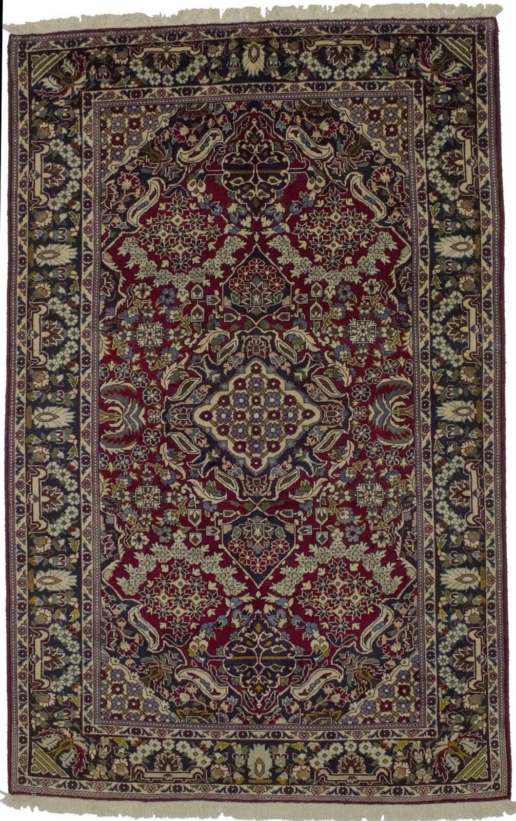 Hand-Knotted Vintage Oriental Rug Classic Floral