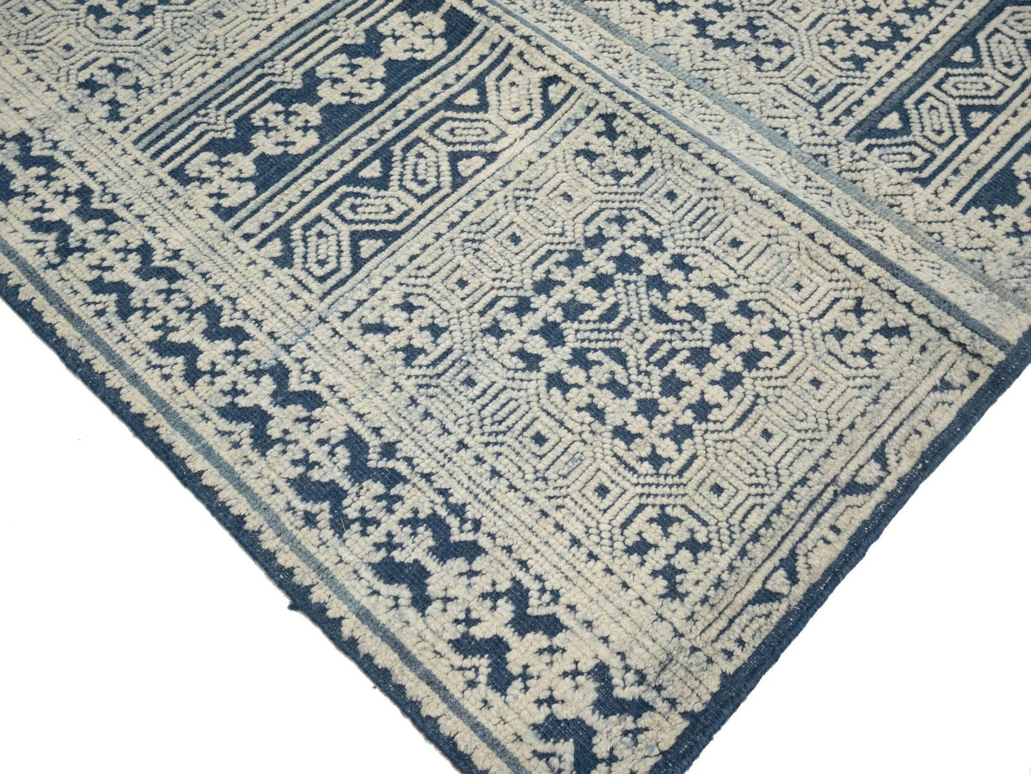 Large Modern Geometric Oriental Rug Cream