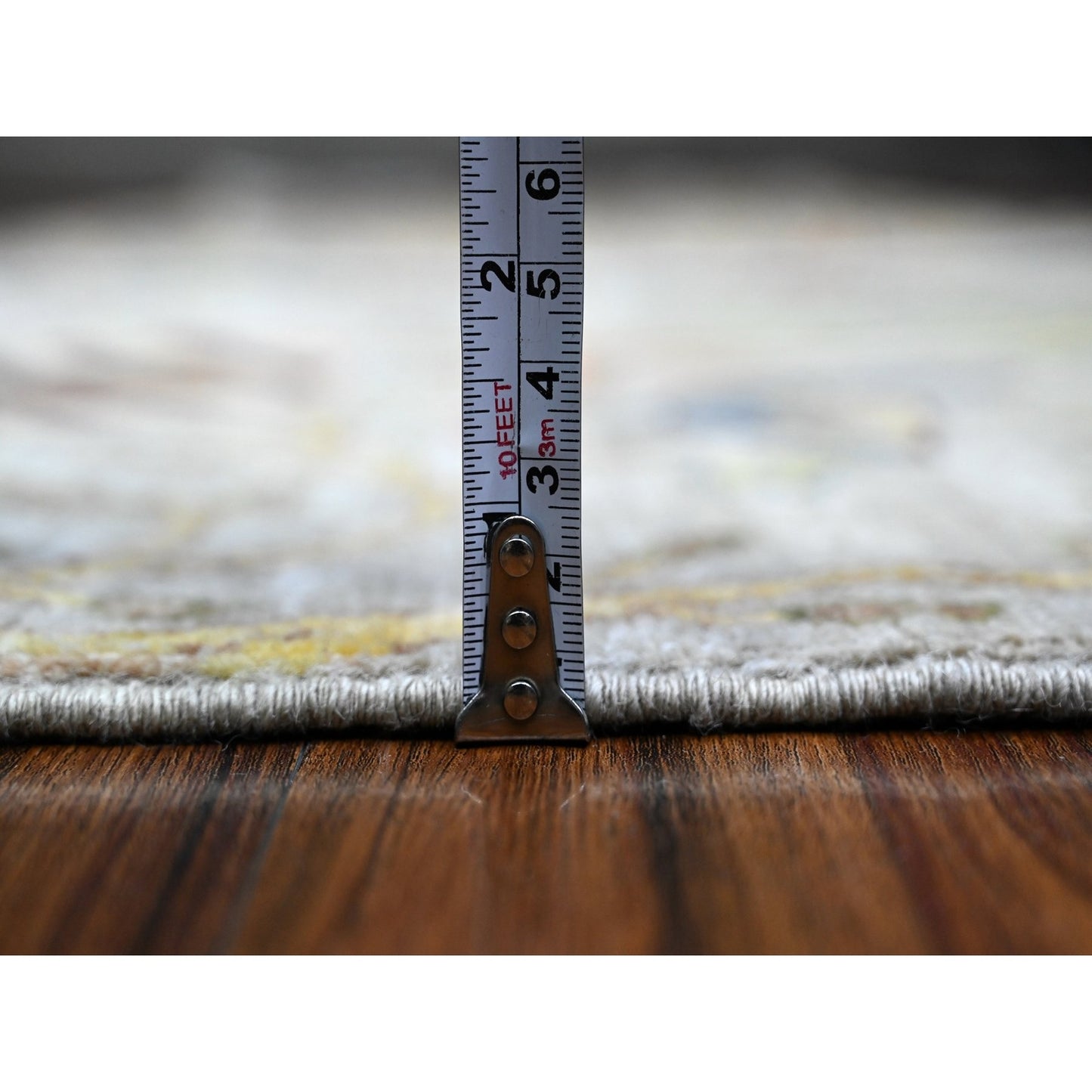 2'9"X9'8" Gray Peshawar Birds Paradise Hand Knotted Runner Oriental Rug