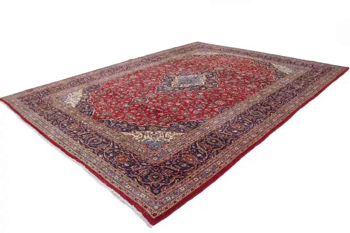 Vintage Handmade Oriental Rug Classic Floral Wool