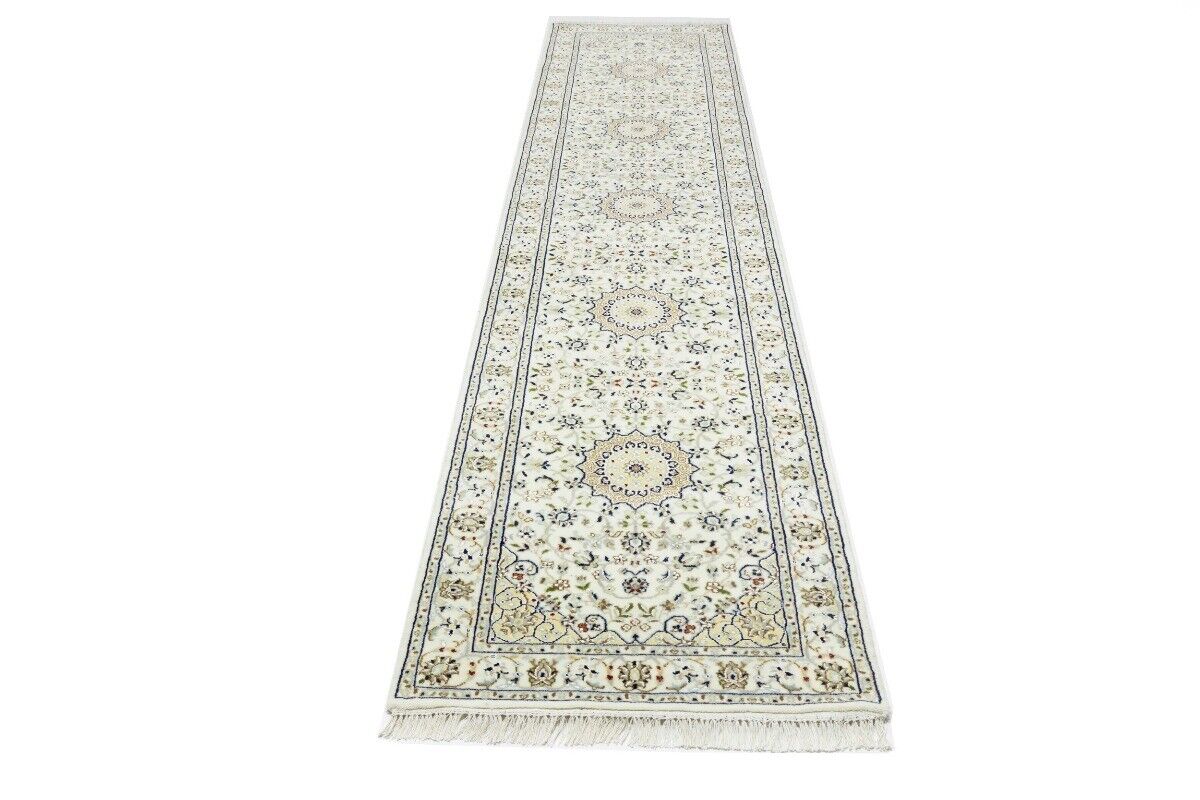 Indo-Nain Oriental Runner Rug Medallion Floral