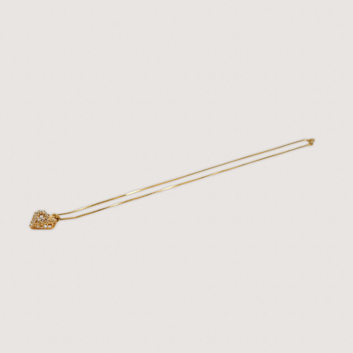 14K Yellow Gold Diamond Heart Pendant Necklace