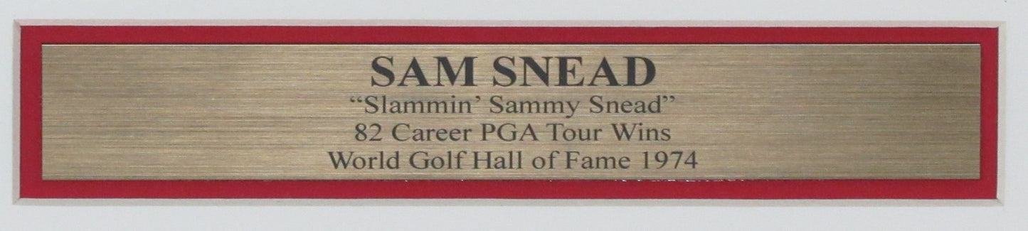Sam Snead World Golf Hof Signed 3X5 Index Card Photo Collage Framed Psa/Dna 0896