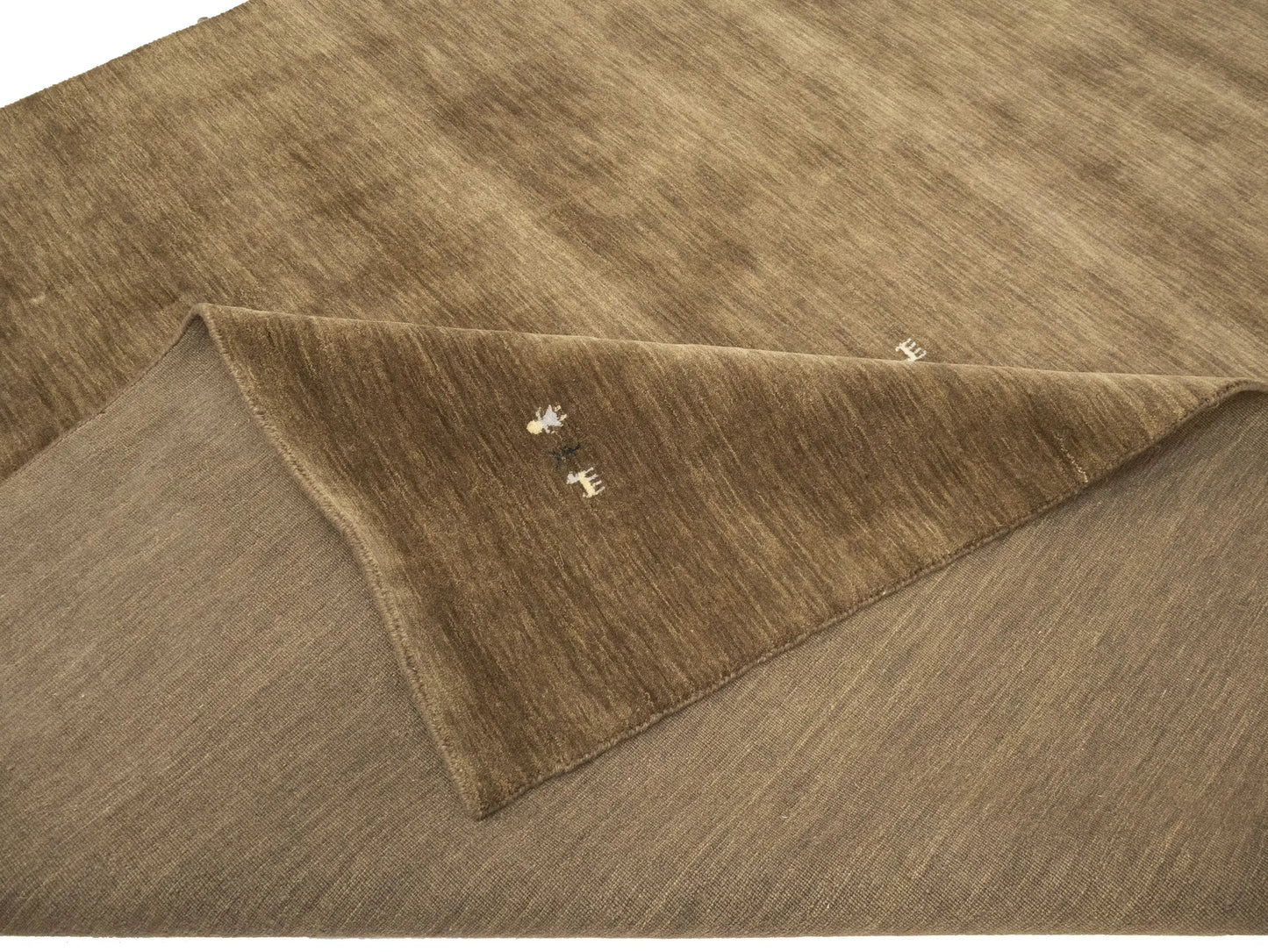 Modern Gabbeh Wool Area Rug Brown Tribal Design