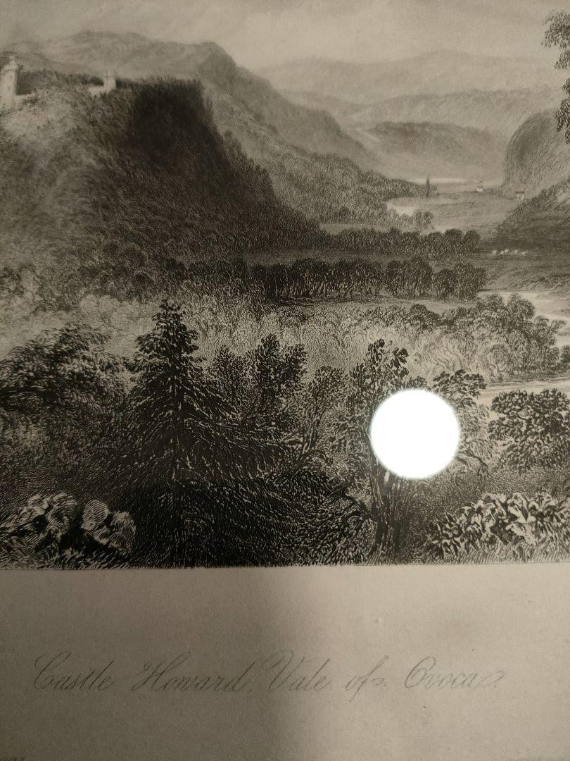 Antique 1842 Engraving Castle Howard By W.H. Bartlett & S. Bradshaw Framed Uk