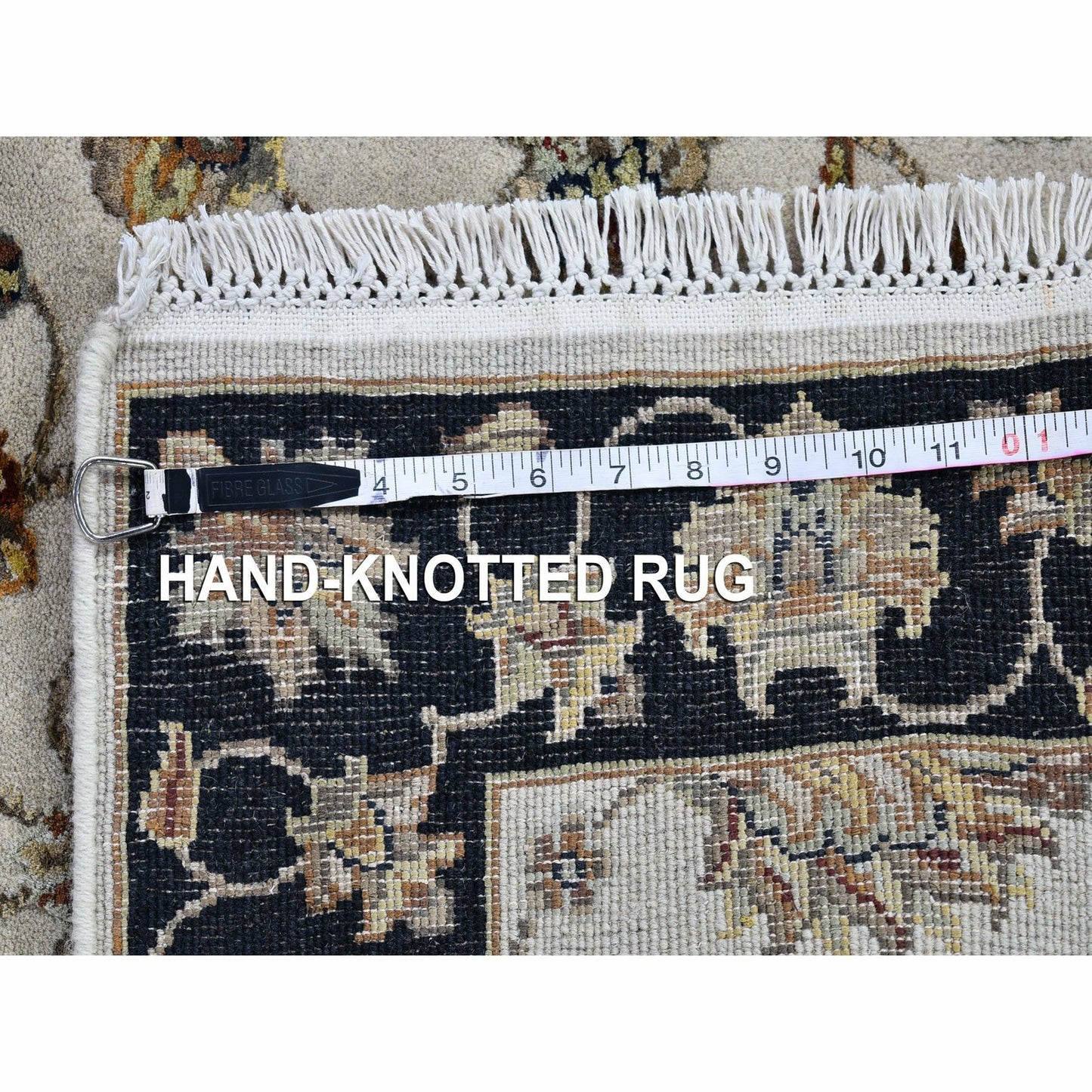 2'7"X9'10" Rajasthan Half Wool And Half Silk Thick And Plush Runner Rug