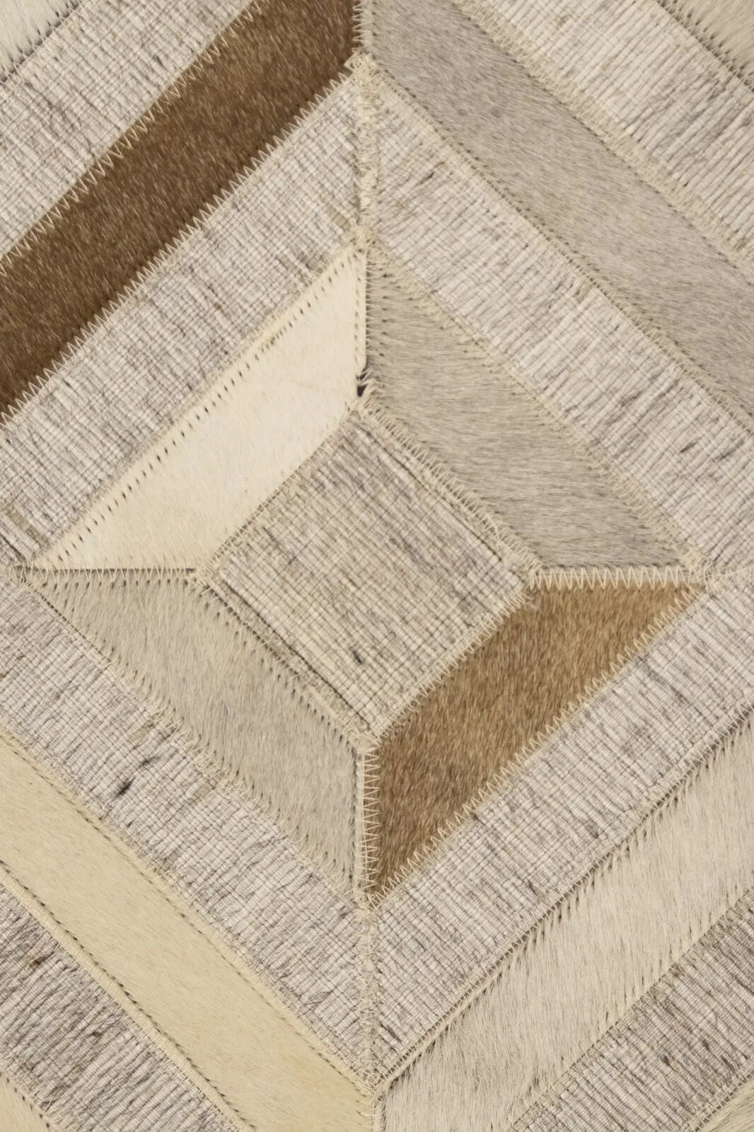 Patchwork Modern Cowhide Leather Rug Contemporary
