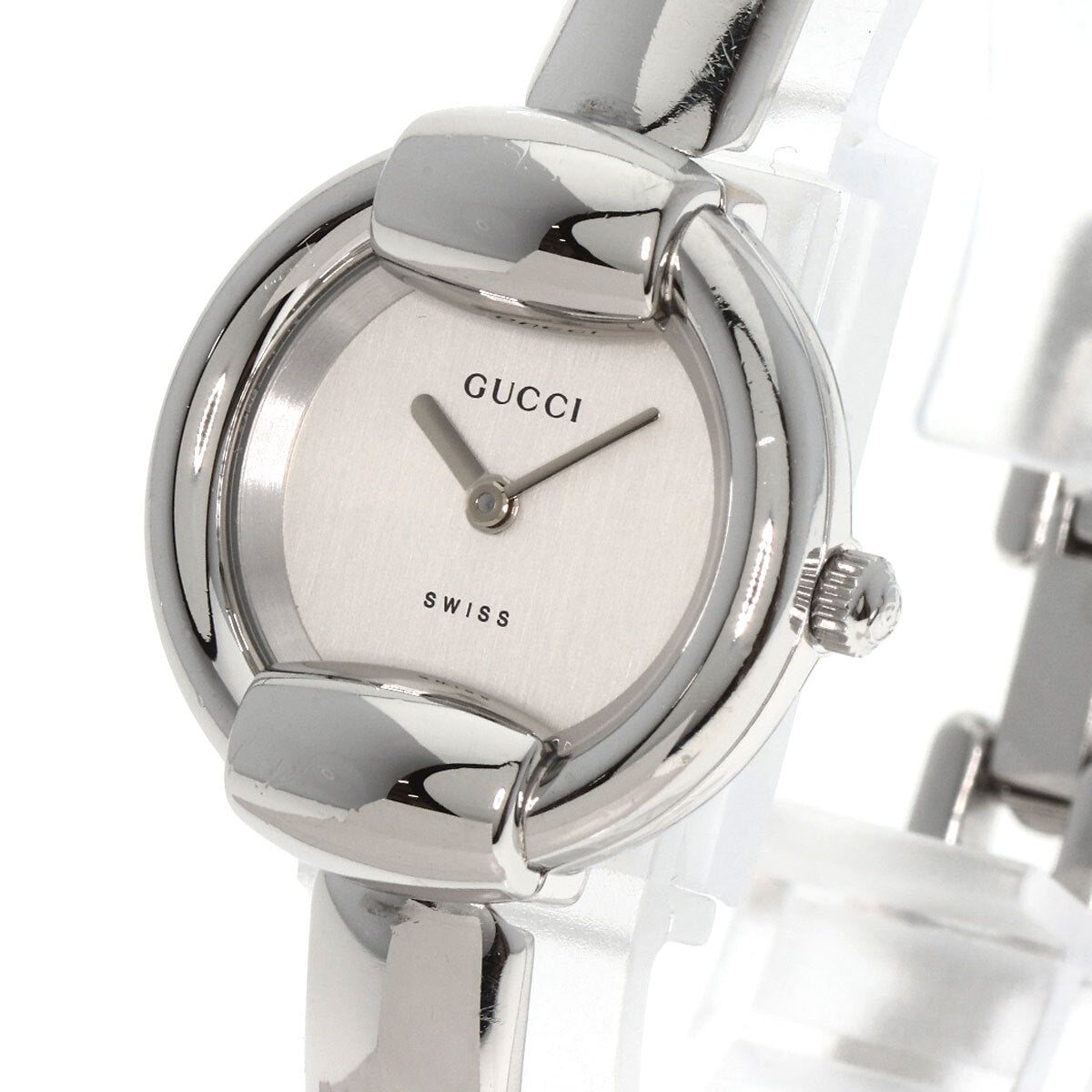 Gucci Round Face Bangle Watches 1400L Stainless Steel/Stainless Steel Ladies