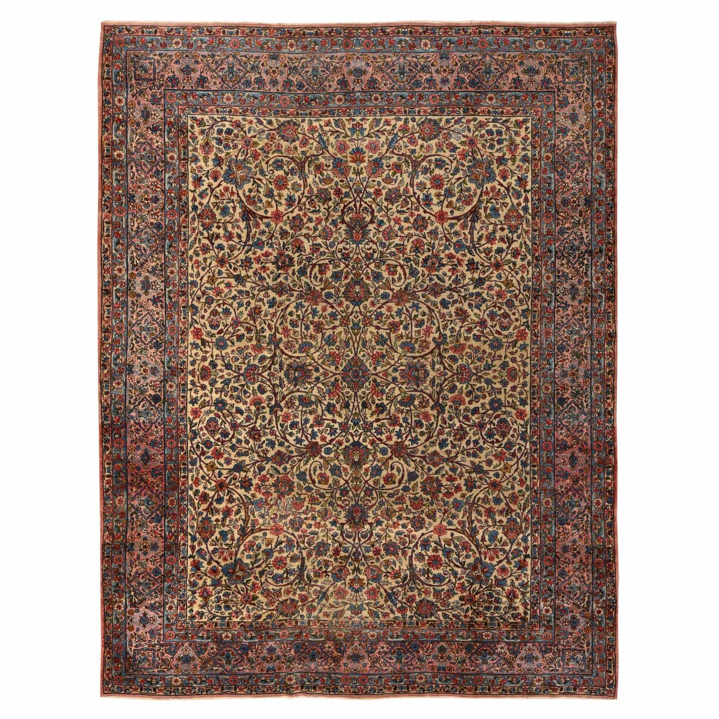8'9"X11'5" Yellow Antique Zoroastrian Karman 100% Wool Hand Knotted Rug
