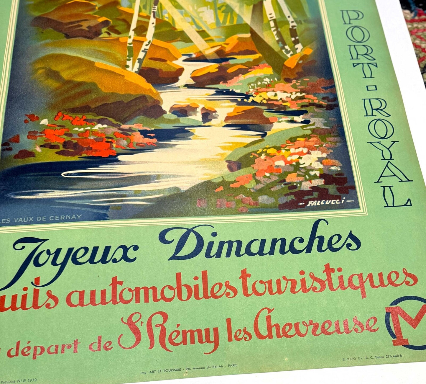 Robert Falcucci Vallee De Chevreuse 1939 Authentic French Travel Poster