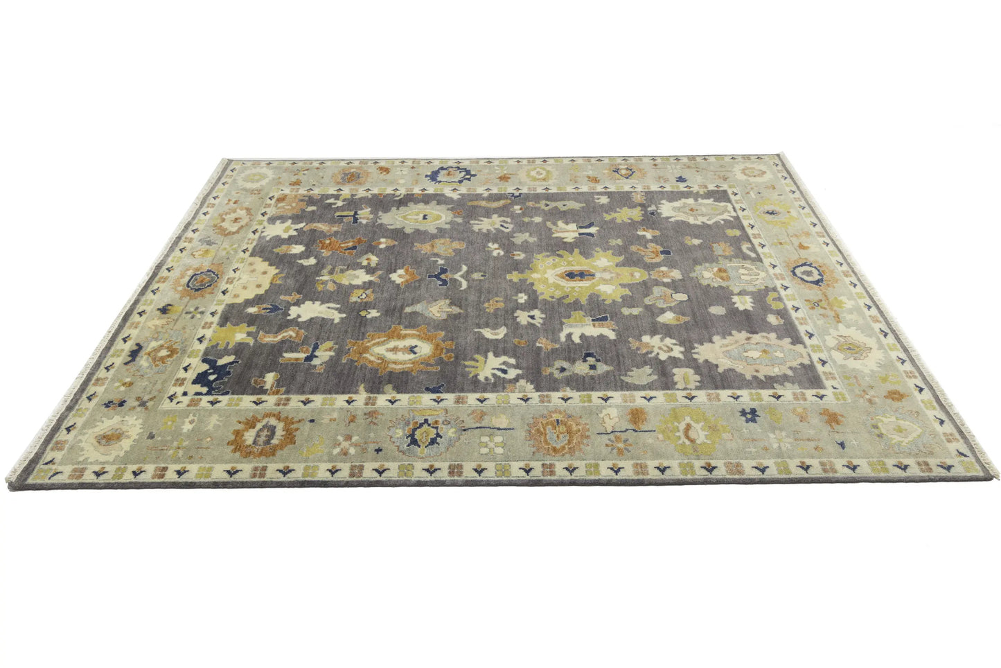 Handmade Oushak Floral Rug Colorfast Oriental
