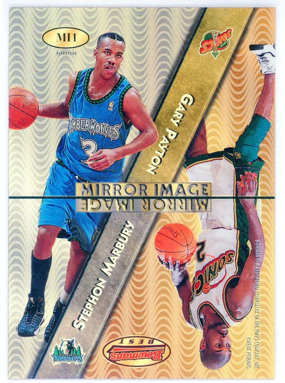 Michael Jordan, Ray Mercer, Gary Payton & Stephon Marbury 1998 Bowman'S Best Mir