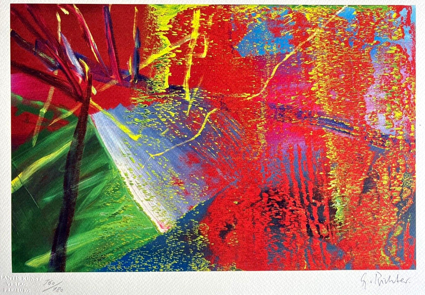 Gerhard Richter Lithograph Coa Signed (Hand Numbered) 180 Exe