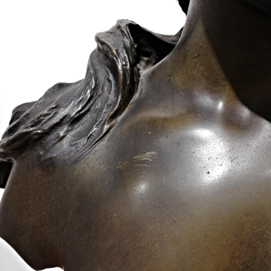 Emmanuel Villanis Mignon 1896 Salon Art Nouveau Bronze Bust Woman French Artist