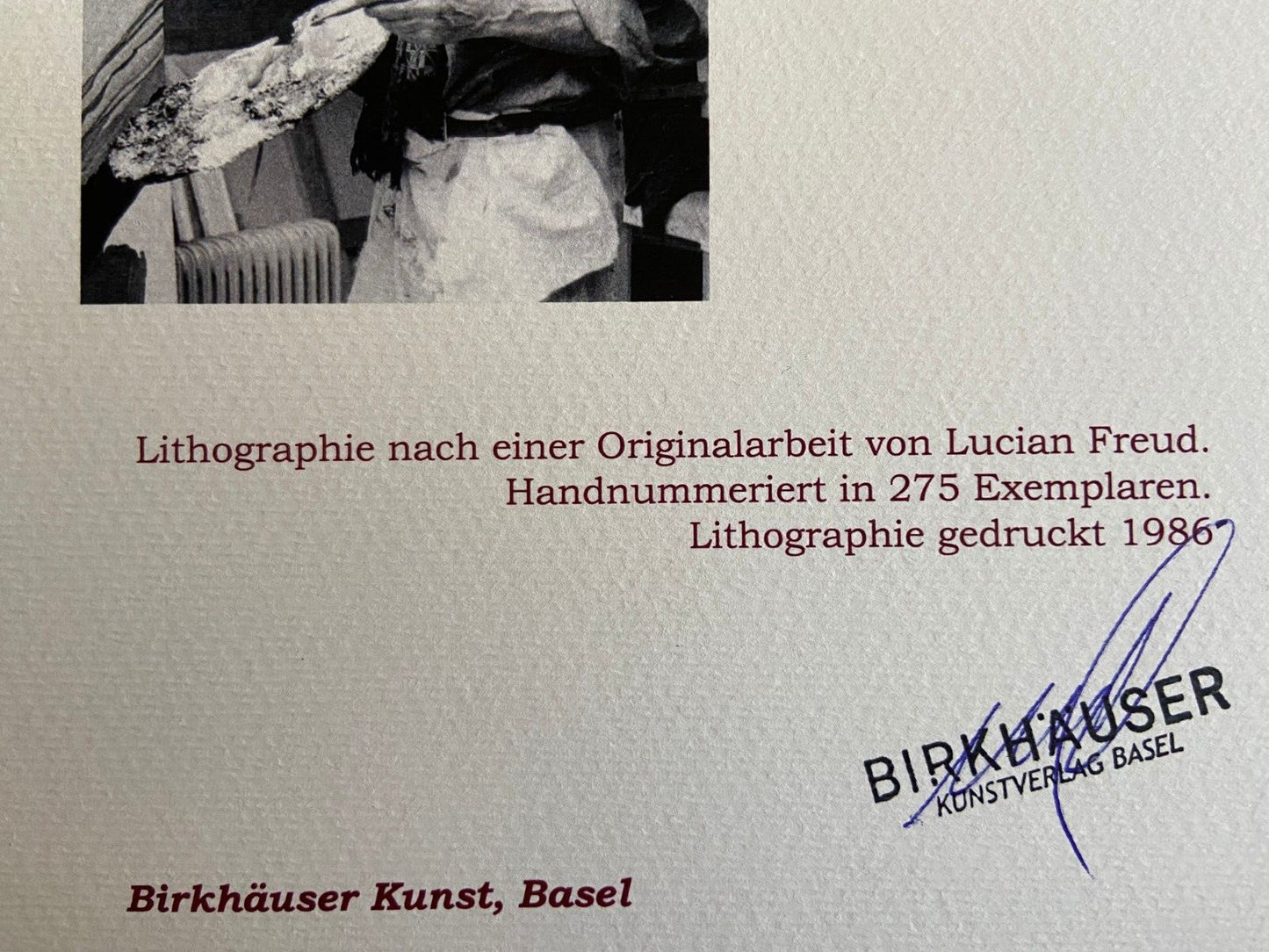 Lucian Freud Lithograph Coa Signed Numbered (Francis