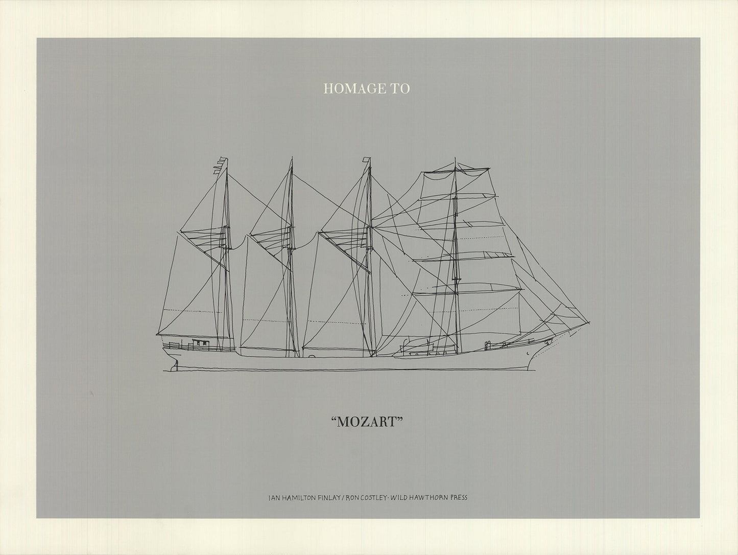 Ian Hamilton Finlay Homage To Mozart Signed " Lithograph Contempora