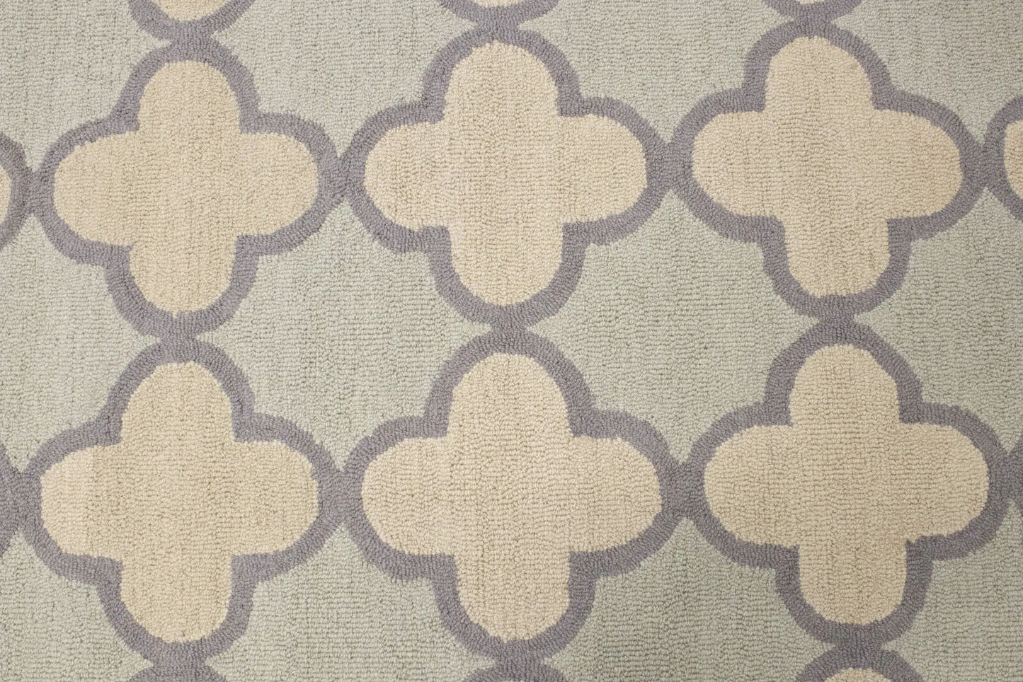 Cream & Mauve Trellis Design 5X8 Hand-Tufted