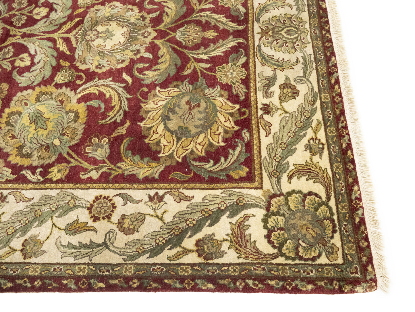 Hand-Knotted Thick Pile Floral Oriental Rug Agra