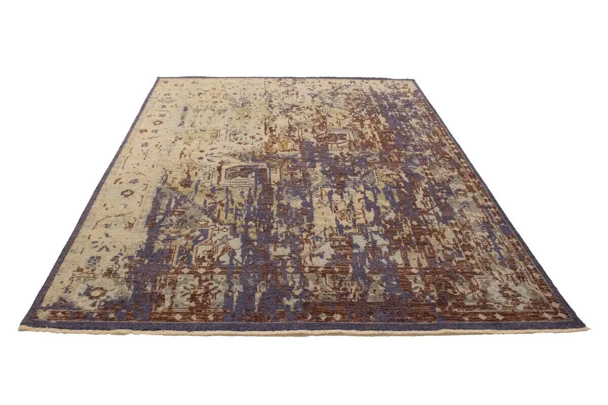 Distressed Floral Heriz Serapi Oriental Rug