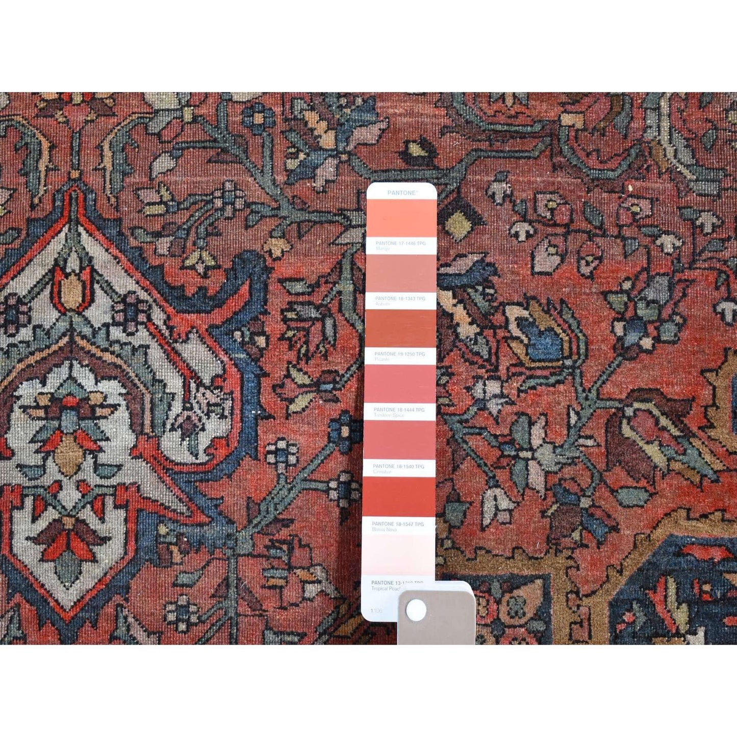 4'1"X6'4" Red Antique Zoroastrian Firighen Saroogh Hand Knotted Wool Rug