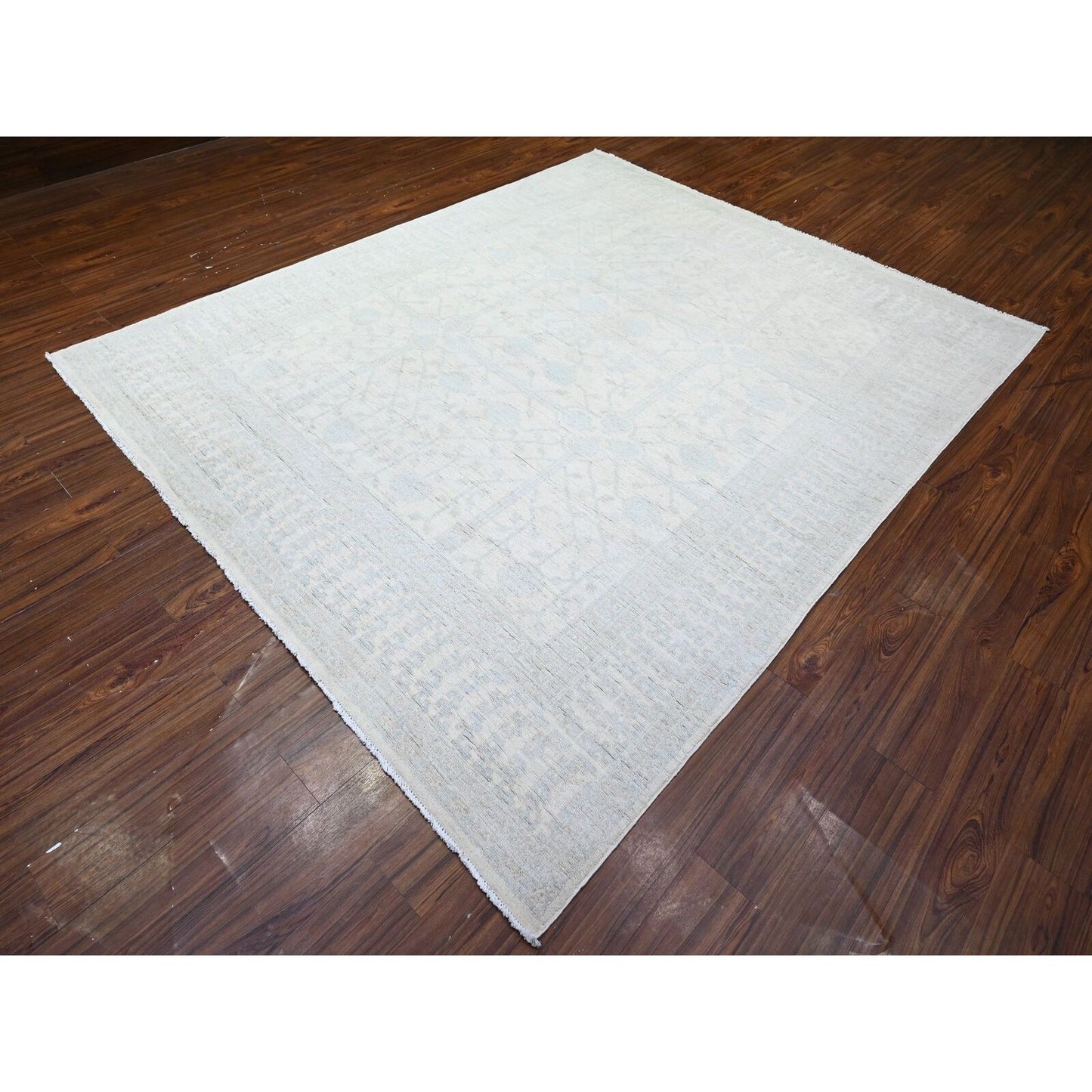 7'10"X9'5" Ivory Khotan Pomegranate Wool Hand Knotted Oriental Rug
