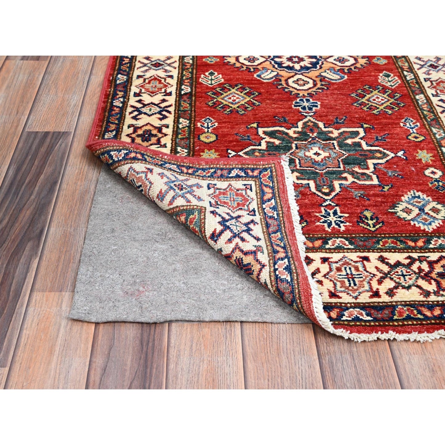 2'8"X13'4" Red Super Kazak Hand Knotted 100% Wool Runner Oriental Rug