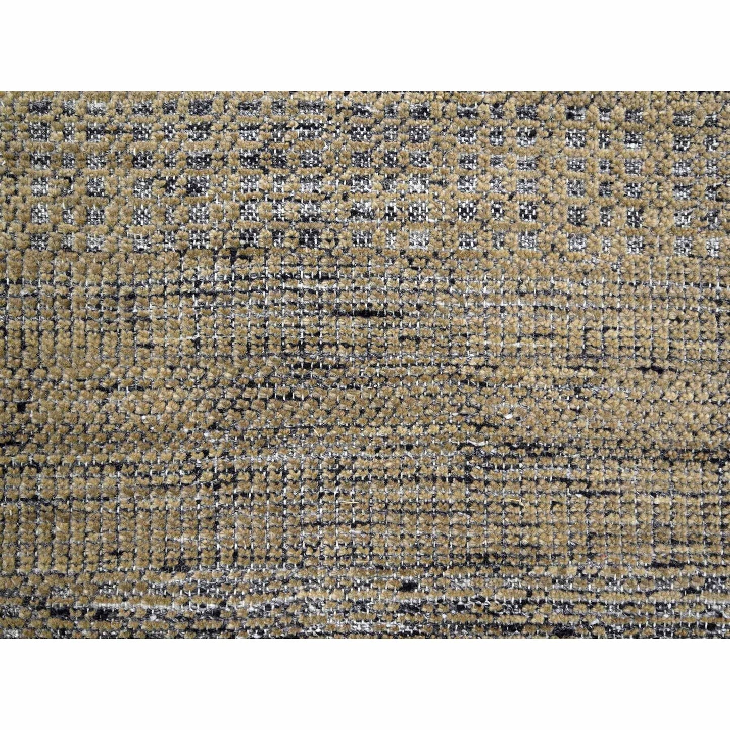 11'10"X15' Brown & Black Oxidized Grass Design Wool Hand Knotted Xl Rug