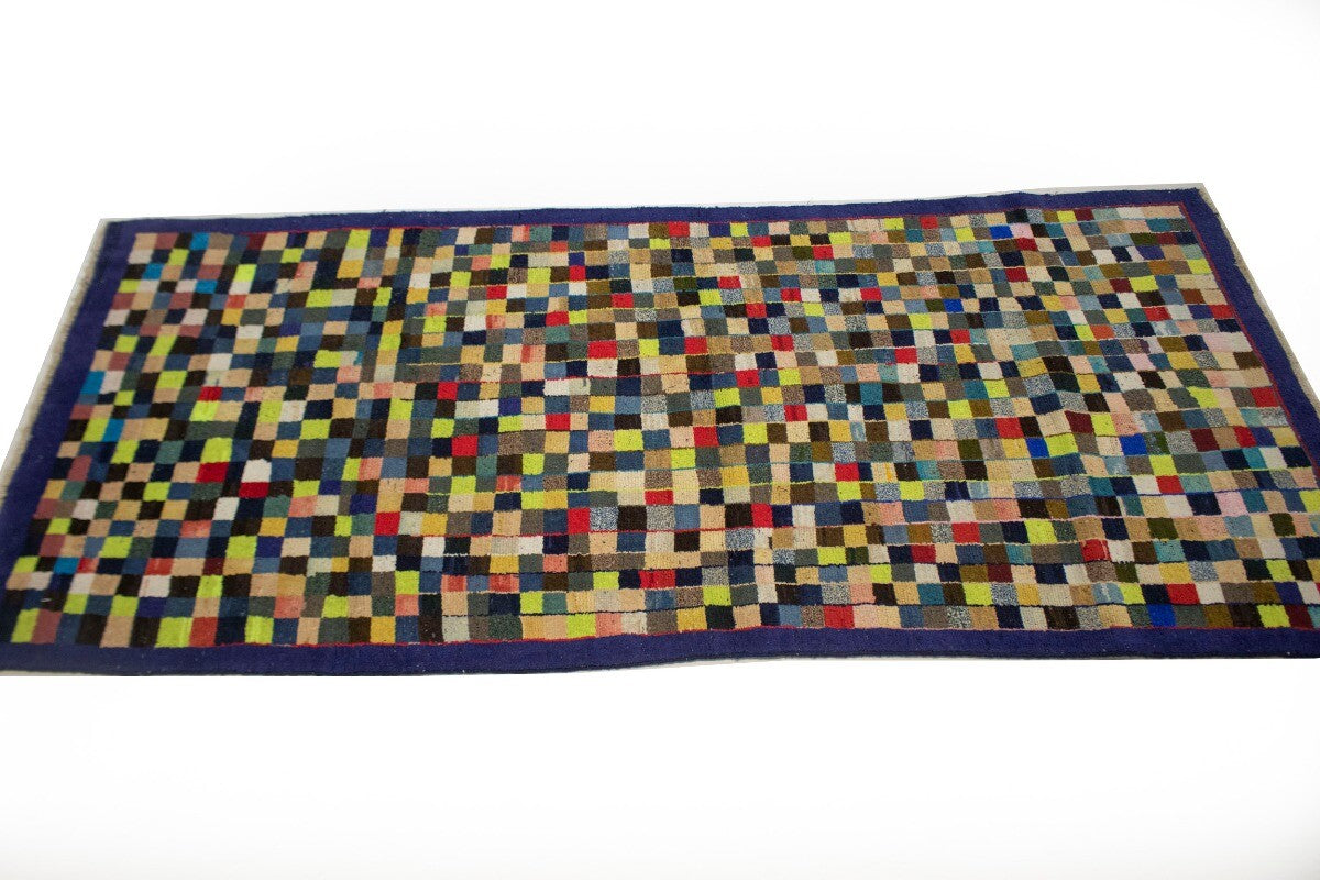 Semi-Antique Handmade Oriental Rug Multicolored