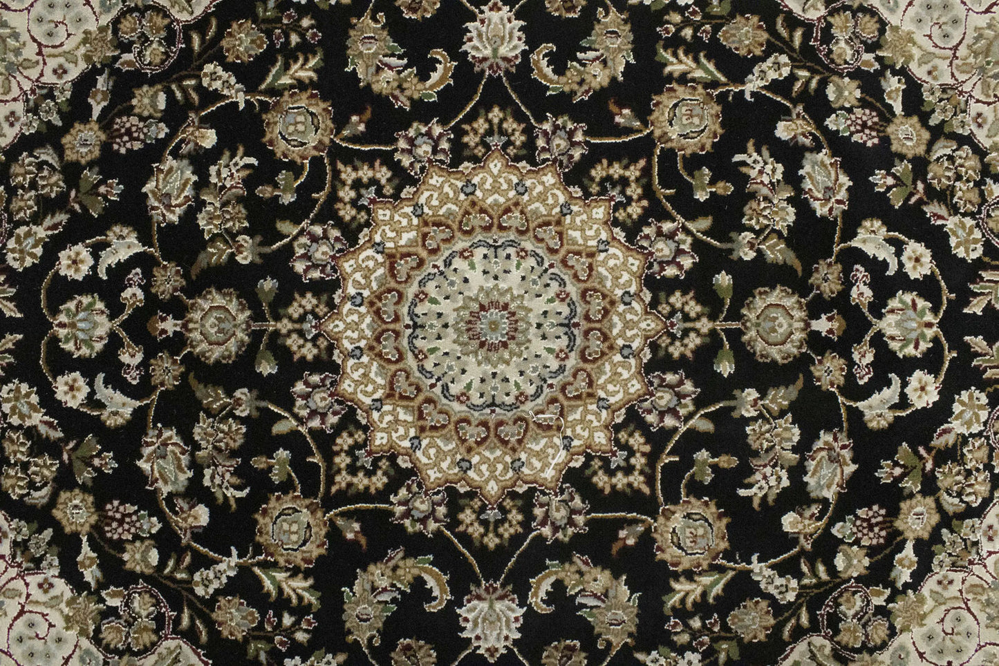 Handmade Indo-Nain Oriental Area Rug Floral