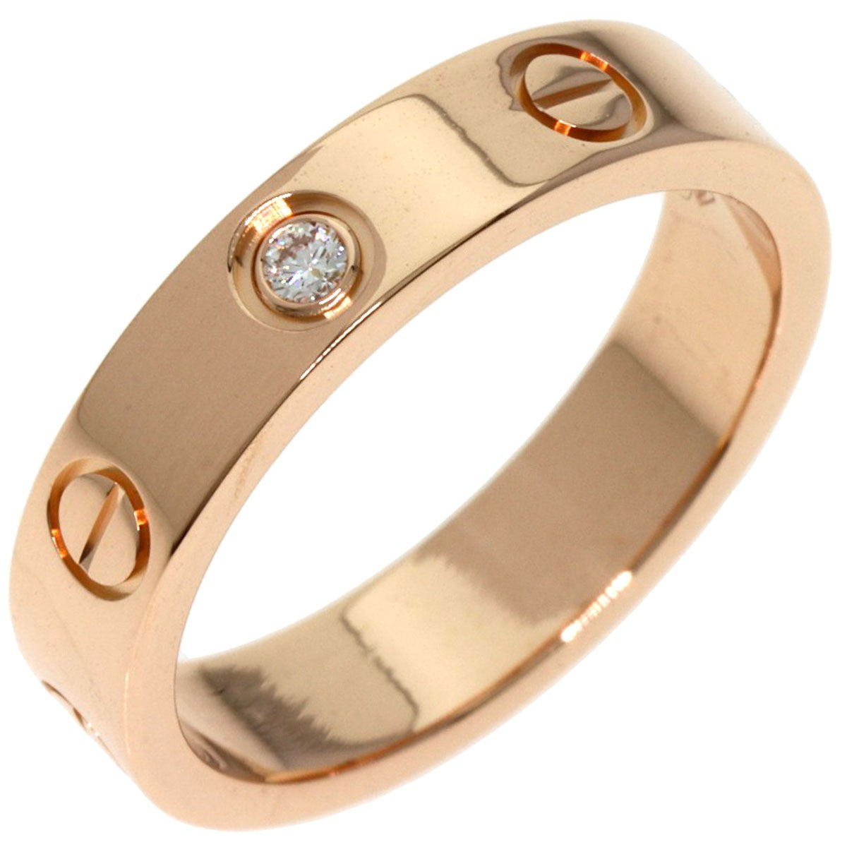 Cartier Mini Love Ring 1P Diamond #49 Ring K18