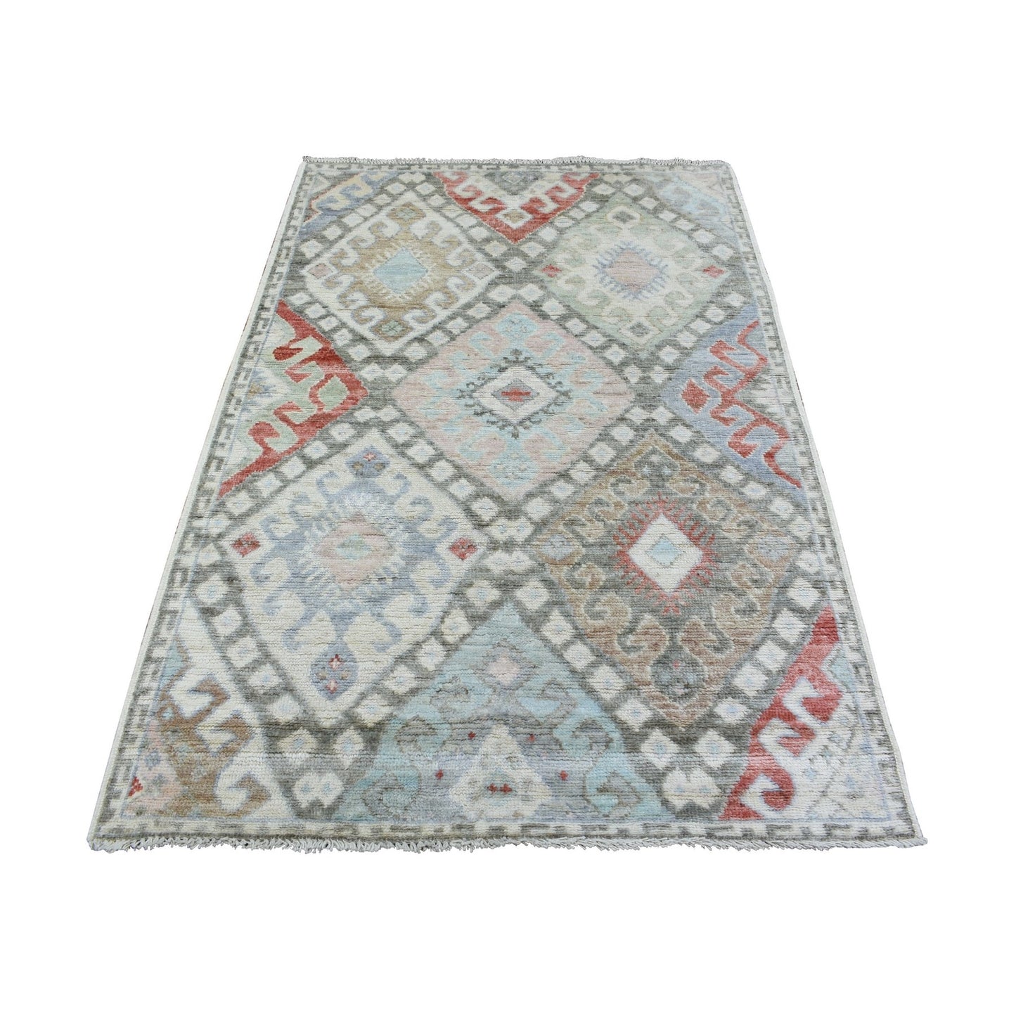 4'X6'1" Colorful Anatolian Village Inspired Soft Wool Hand Knotted Rug