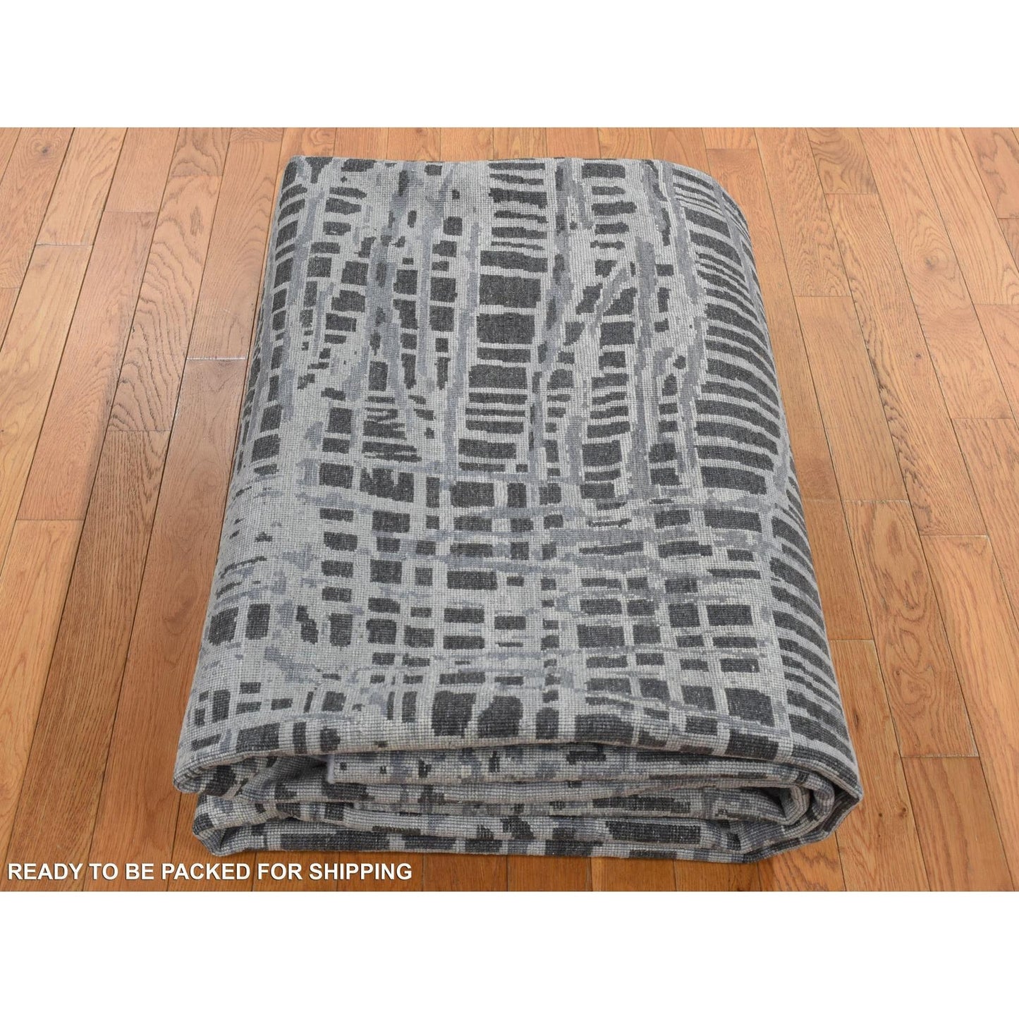 8'10"X12'2" Cloud Gray The Lost Branches Silk With Wool Hand Knotted Rug