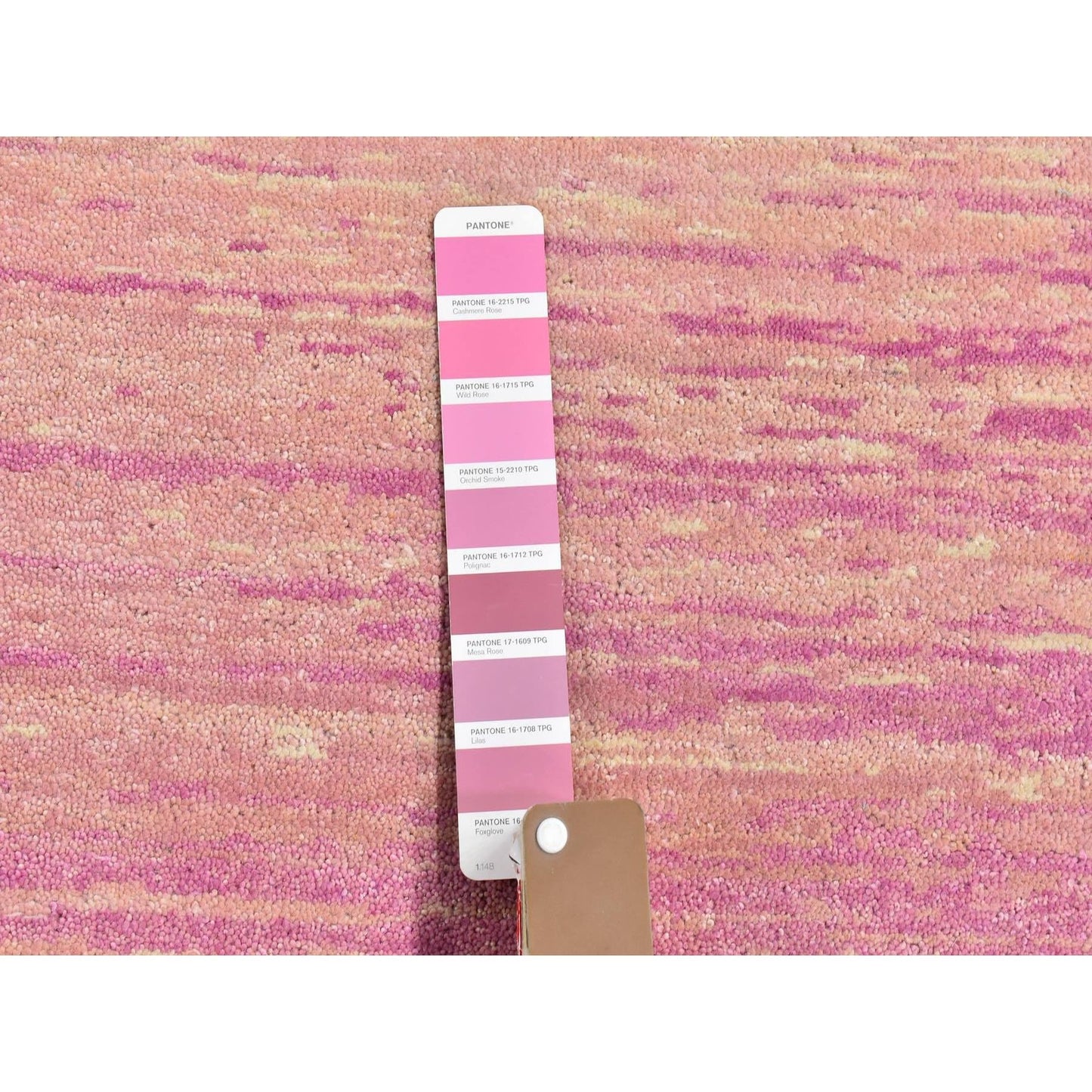 10'X14'2" Wool Only Ombre Design Pink With Touches Of Ivory Rug