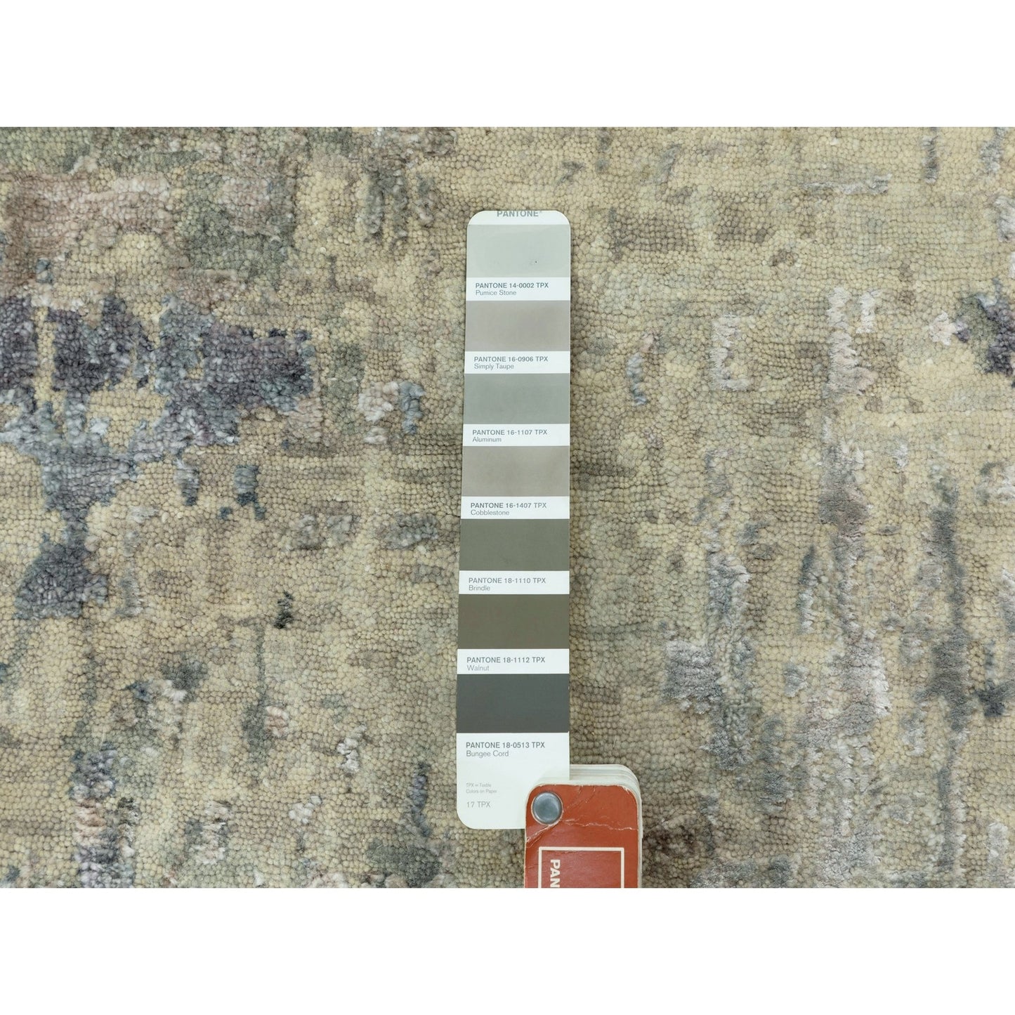 2'8"X7'10" Hand Knotted Silver Blue Modern Abstract Design Runner Rug