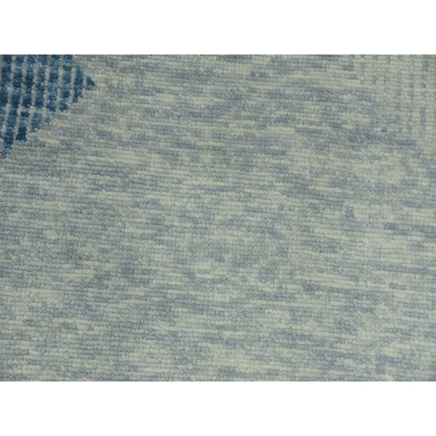 10'2"X14'2" Blue Wool Hand Knotted Geometric Art Deco Collection Rug